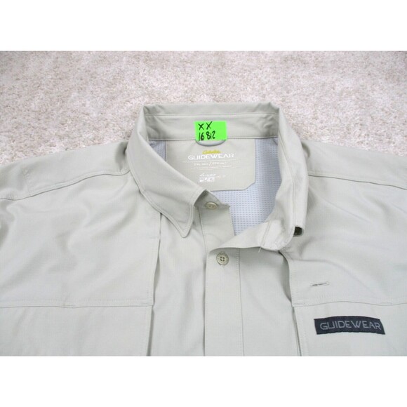 Cabelas Shirt Mens 2XL XXL Beige Guidewear UPF 30 Fishing Outdoors Button Up * - Picture 7 of 13